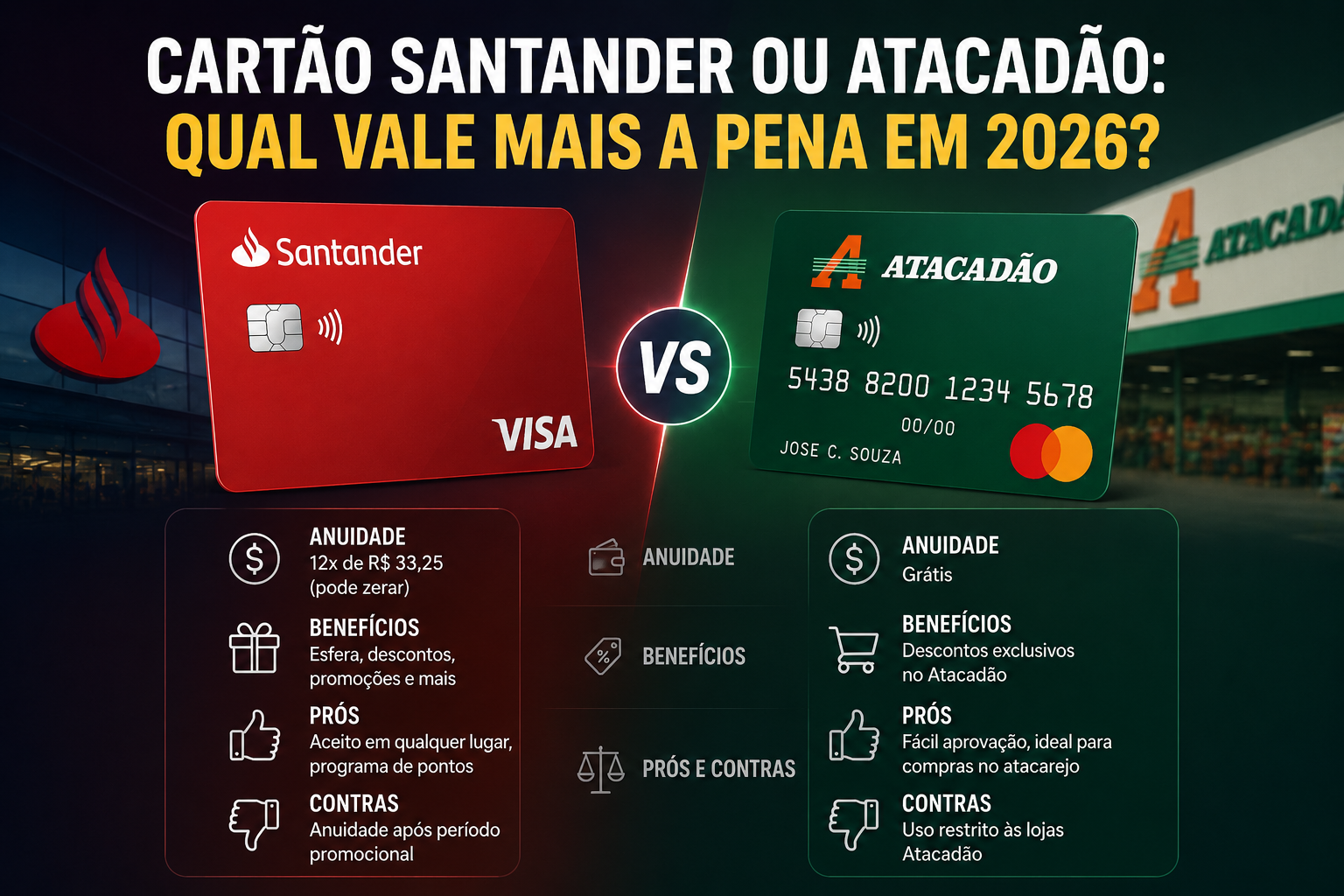 Cartão Santander ou Atacadão